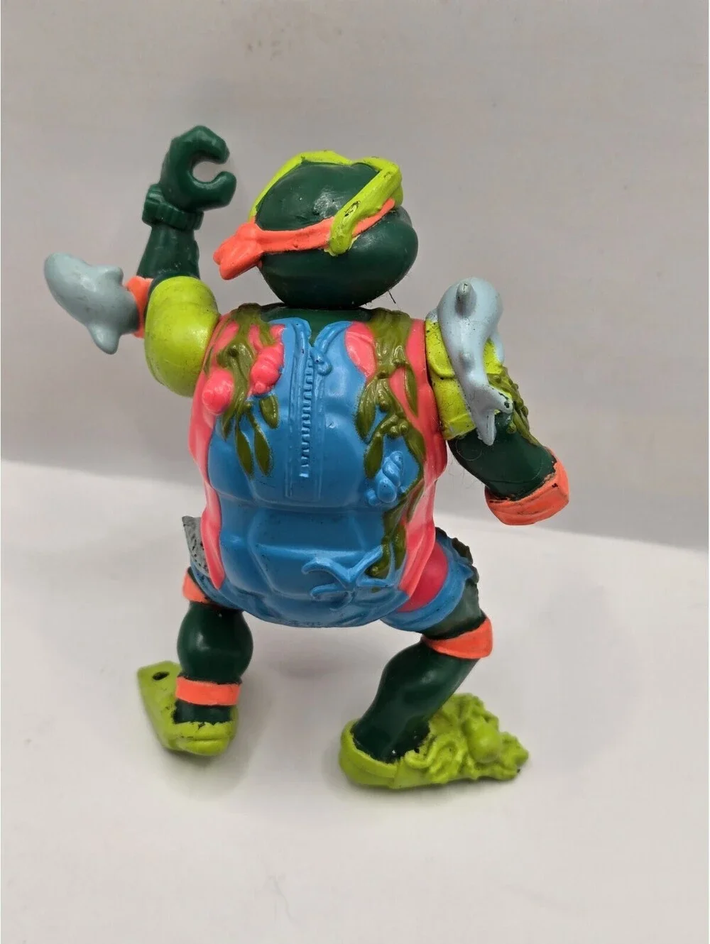 Vintage 1990 TMNT Teenage Mutant Ninja Turtles Mike the Sewer Surfer Missing Arm